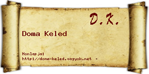 Doma Keled névjegykártya